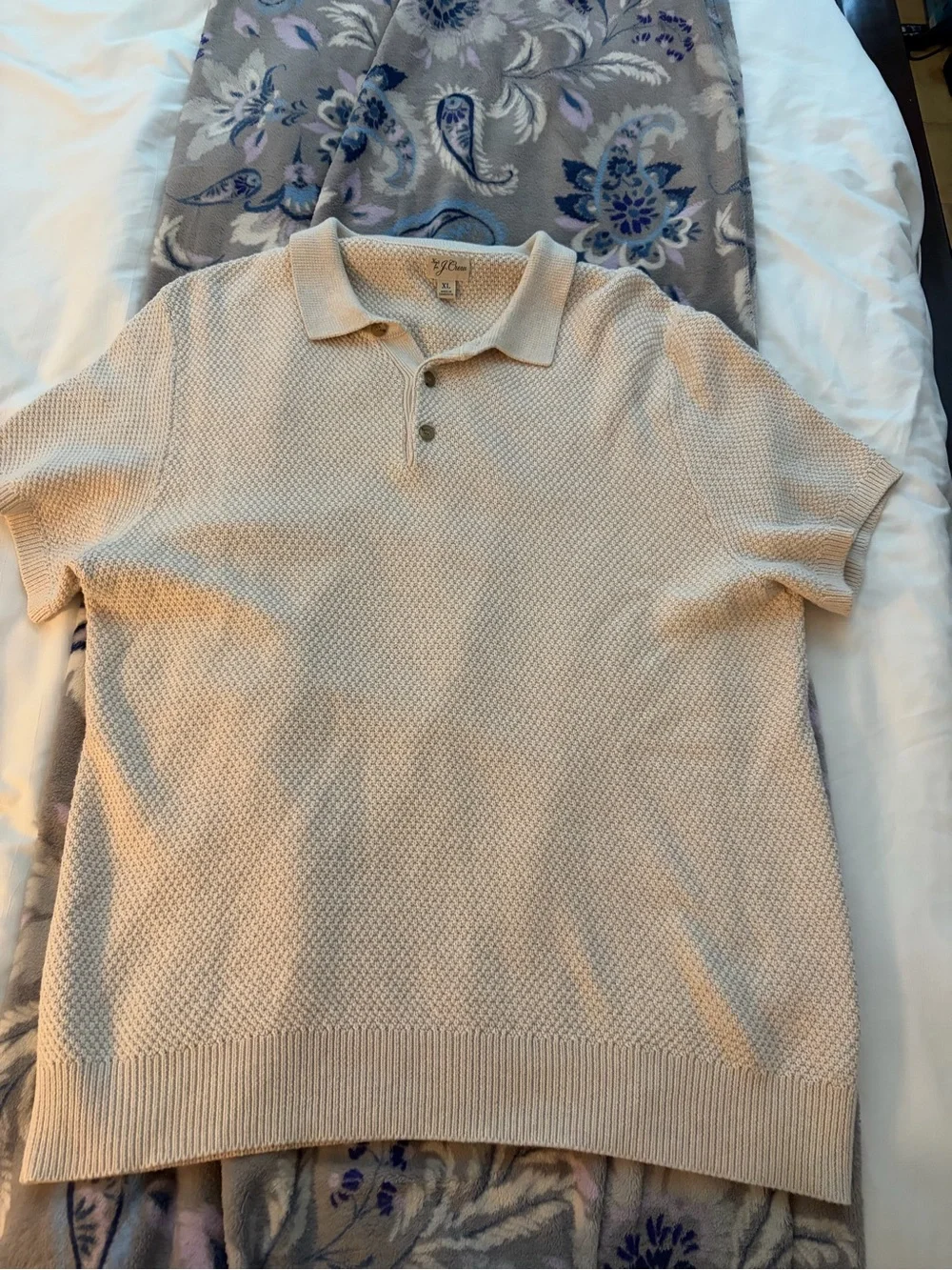 Jcrew Men's Knit Polo Shirt in Beige
